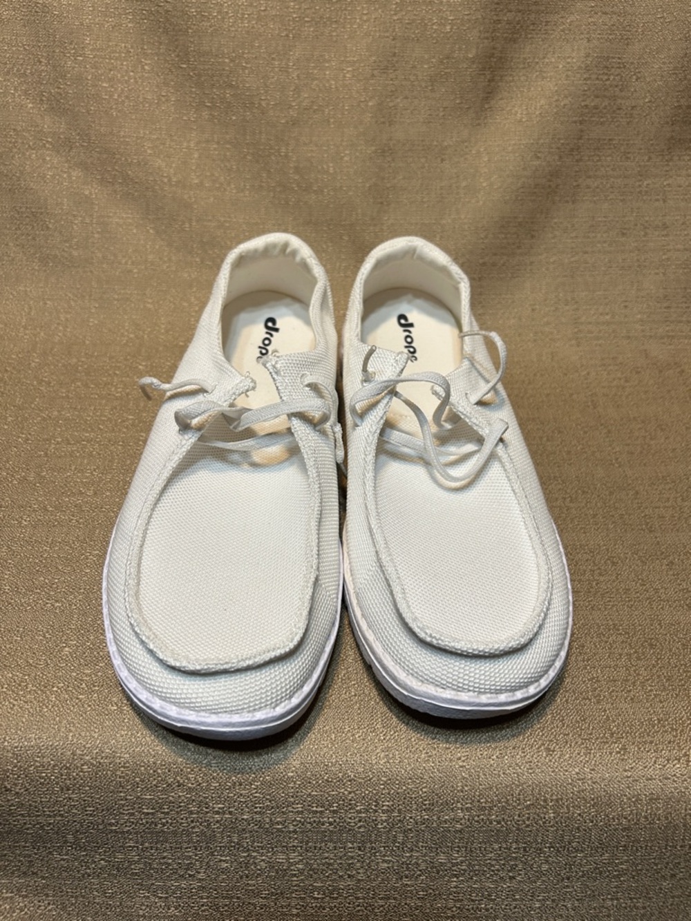 Drope White Canvas Lace-Up Sneakers